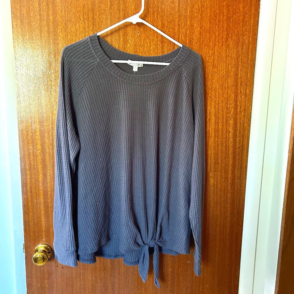 Billie Tie Front Brushed Knit Top